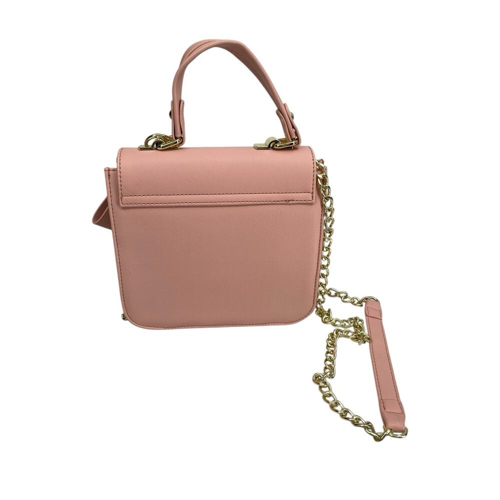 Betsey Johnson Pink Purse Bag Top Handle Strap Pink Bow - Picture 5 of 14